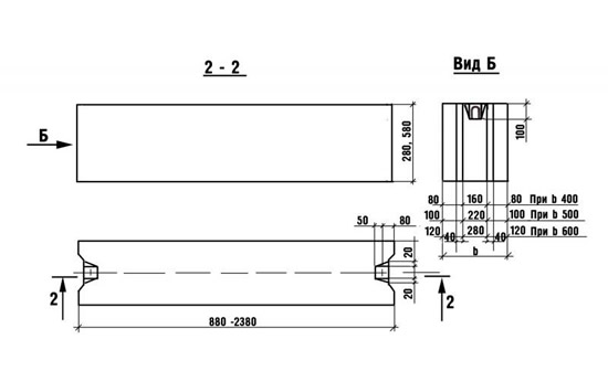 Чертеж фундаментного блока