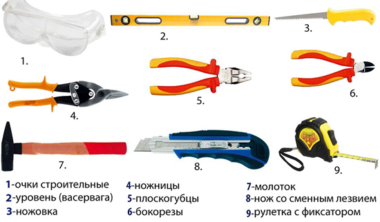 Инструменты для монтажа пароизоляции потолка