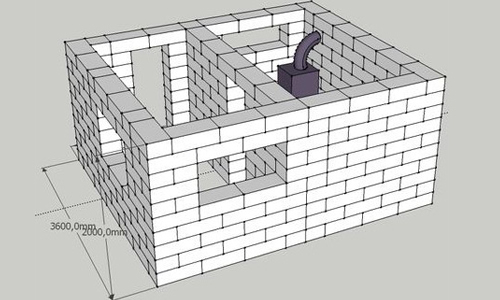 Проект бани из пеноблоков