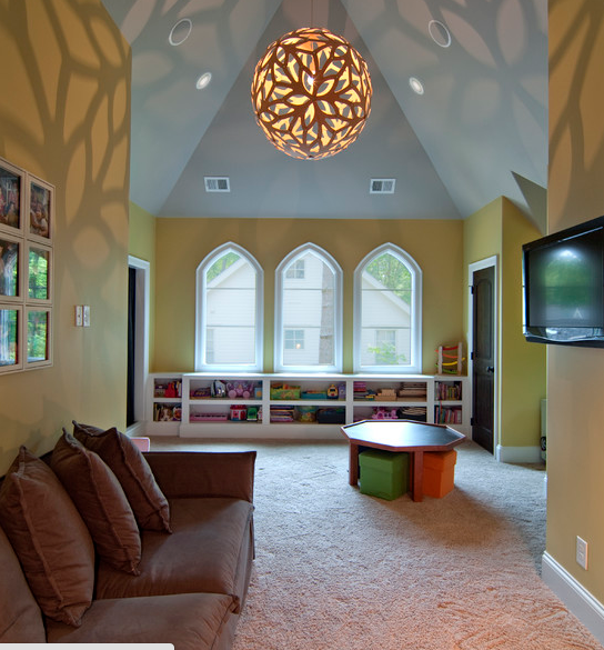 «Тени исчезают в полночь» -эффектная люстра-конструктор теплых оттенков