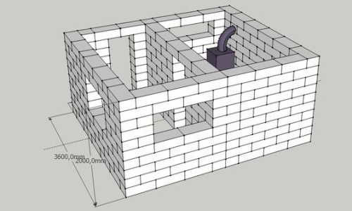 Схема бани из керамзитобетона