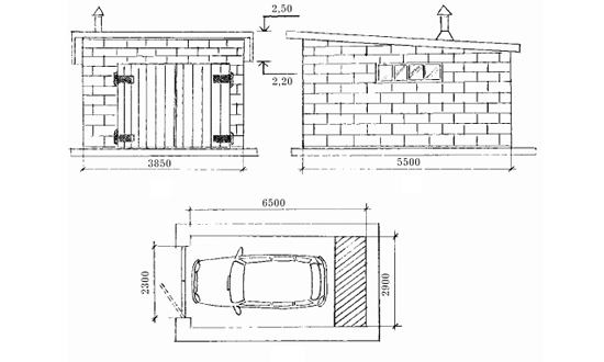 Схема гаража из пеноблоков