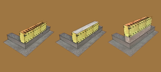 Схема кладки монолитной стены из керамзитобетона