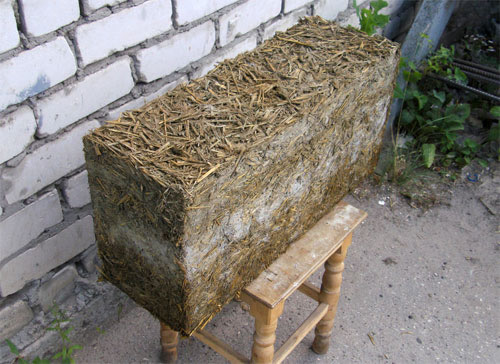 Внешний вид соломенного блока