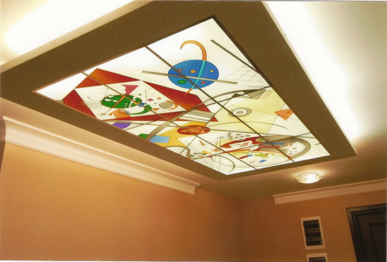 Акриловый потолок с пескоструйной отделкой