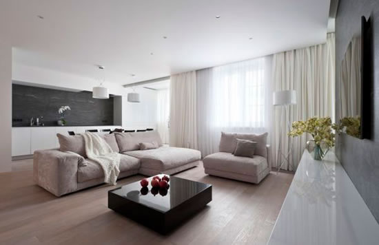 Матовый белый натяжной потолок в интерьере