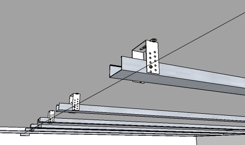 Направляющий профиль на прямых подвесах