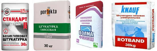 Различные виды гипсовых штукатурных смесей