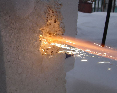 Горение пенопласта