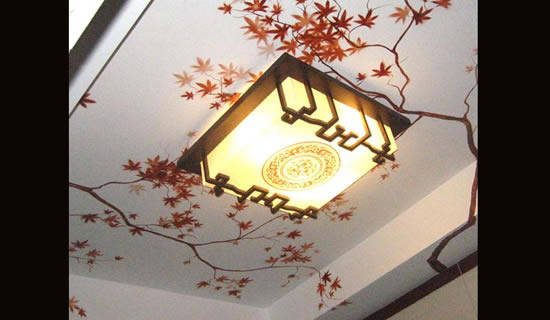 Художественная роспись на натяжном потолке