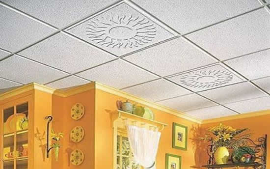 облицовка потолка керамической плиткой