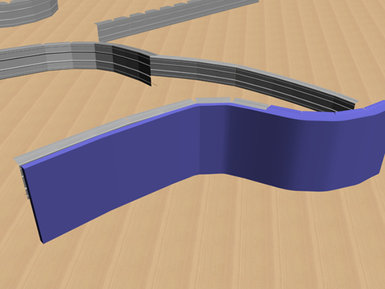 Согнутый и установленный на профиль гипсокартон