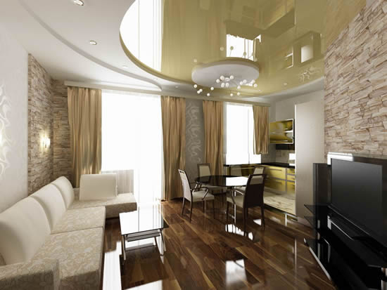 Комбинированные криволинейные потолки