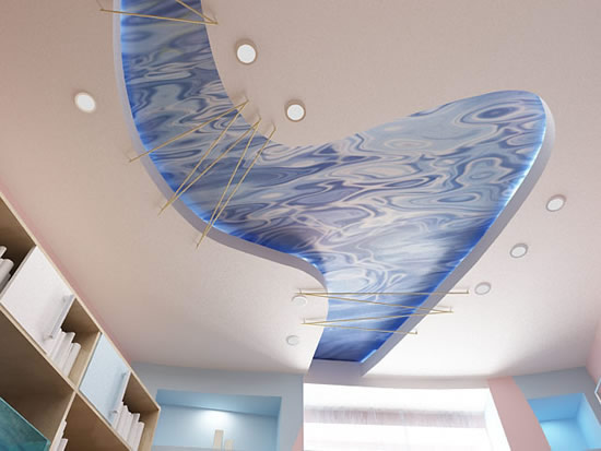 Дизайнерский потолок из гипсокартона