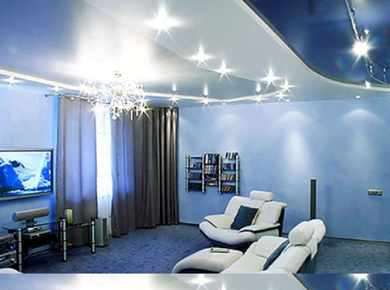 Применение энергосберегающих ламп в натяжном потолке