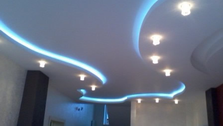 Многоуровневый матовый комбинированный потолок