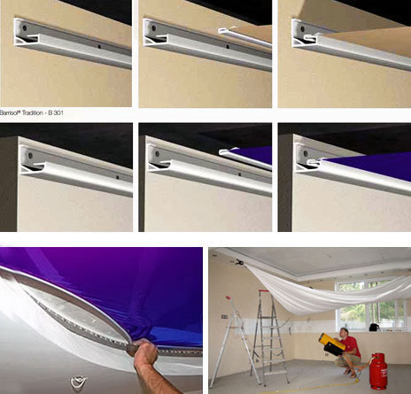 Способы установки натяжных конструкций