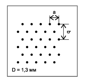 Схема среднеперфорированного натяжного потолка