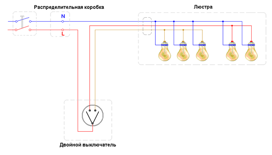 Общая схема подключения люстры