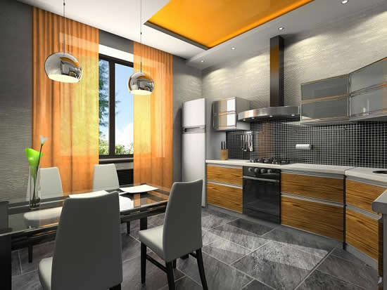 Натяжной потолок, зонирующий помещение