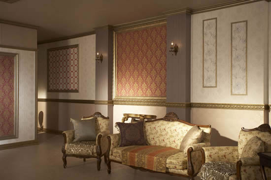 Оформление стен полиуретановыми багетами