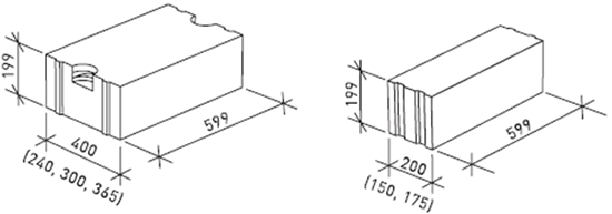 Размеры пазогребневых блоков
