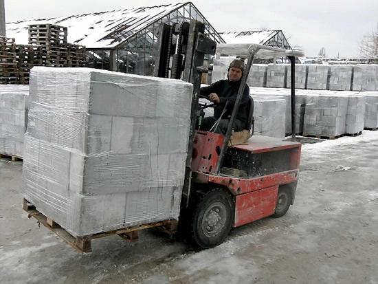 Транспортировка пеноблоков