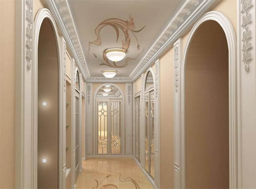 Отделка всех конструктивных элементов помещения полиуретановым плинтусом