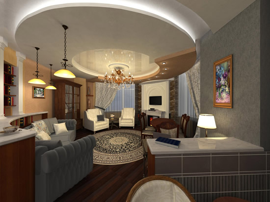 Потолки круглые многоуровневые