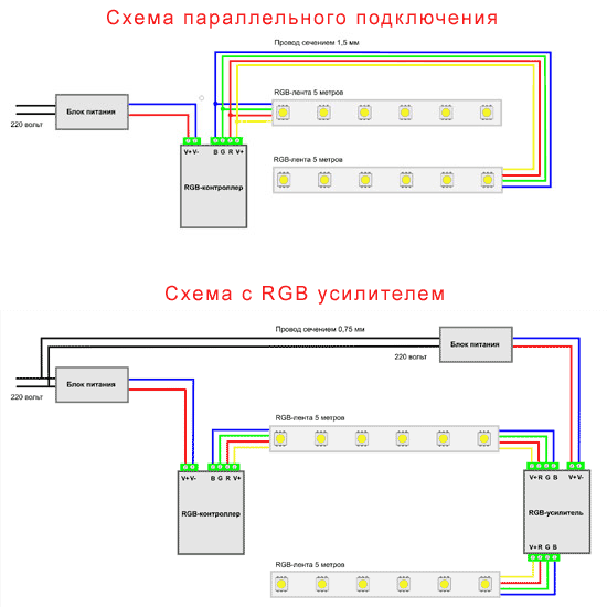 Схема параллельного подключения