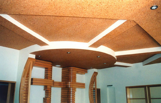 Пробковое потолочное покрытие для отделки помещений