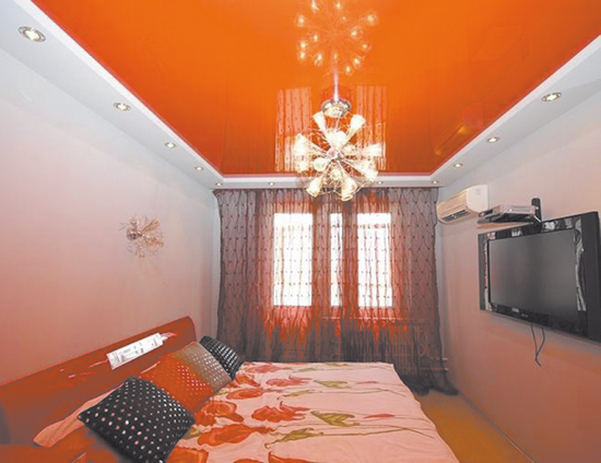 ПВХ потолок в интерьере