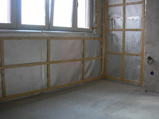 Каркасный метод утепления балкона