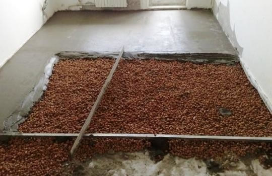 Заливка керамзита бетонной смесью