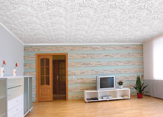 Потолочная плитка в зале