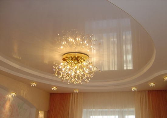 Установка на натяжном потолке