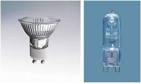 Галогенные лампы: 1) направленного освещения  2) капсульная