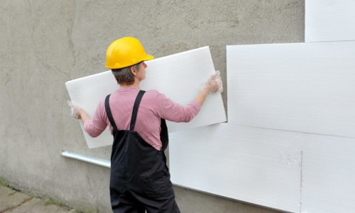 Утепление стен дома пенопластом